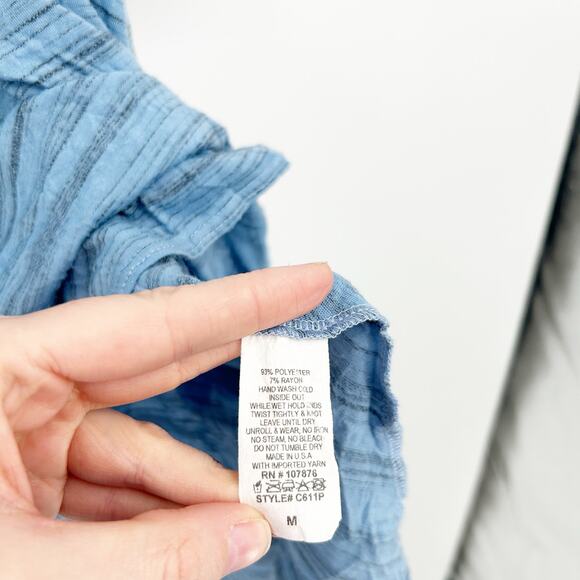 Comfy USA Womens Lounge Heathered Lagenlook 3/4 Sleeve Tunic Dress Size M Blue - Picture 5 of 6